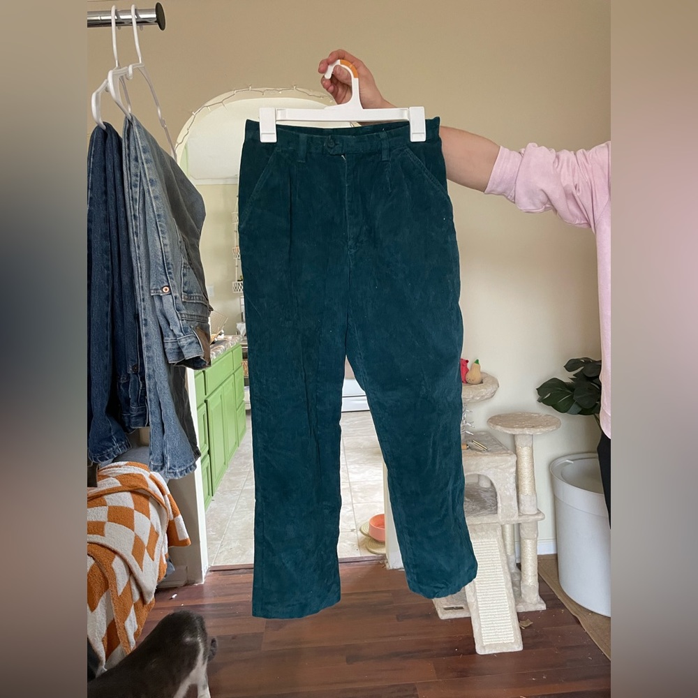 Dark teal corduroy pants